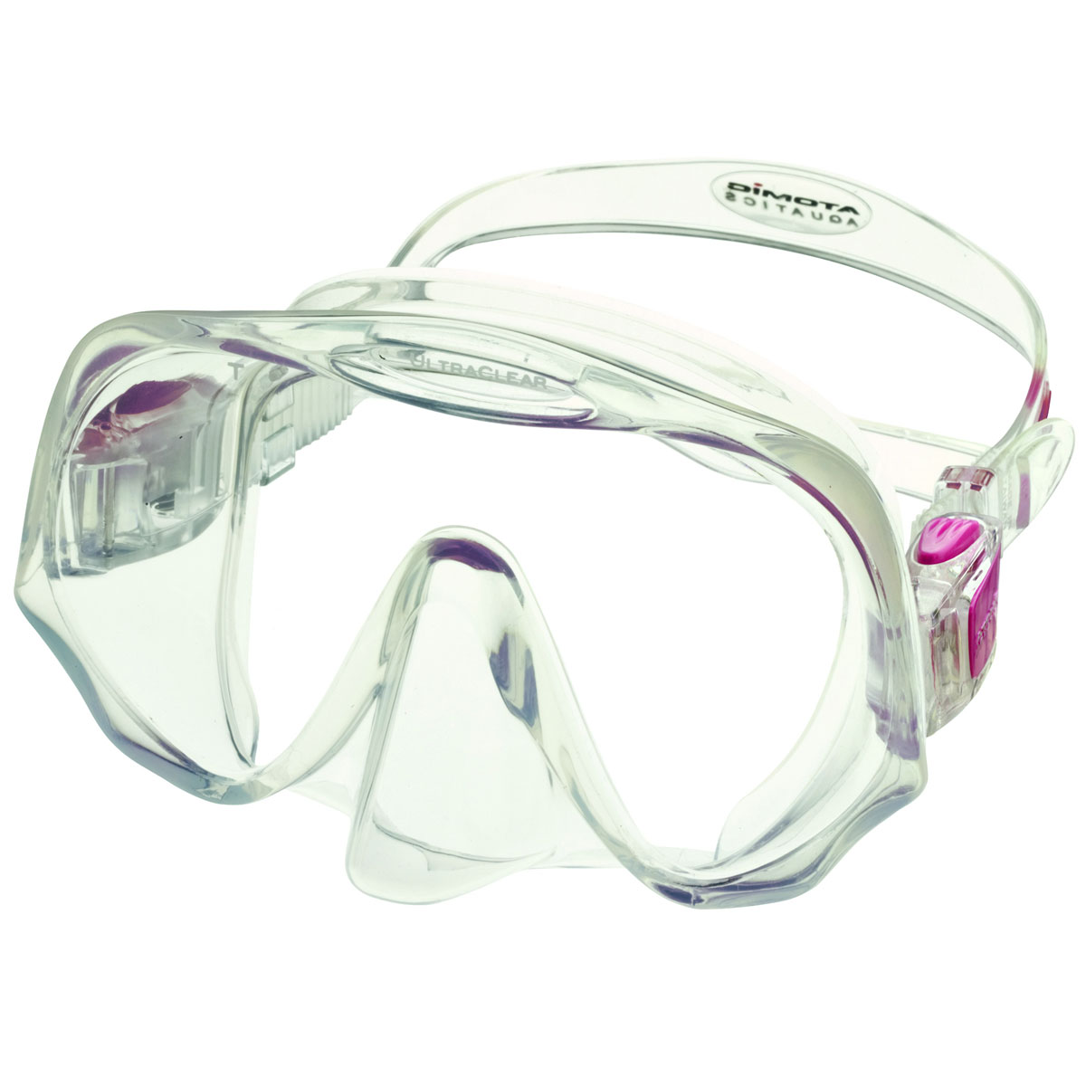 Open Box Atomic Aquatics Frameless Mask-Clear/Pink-Medium-