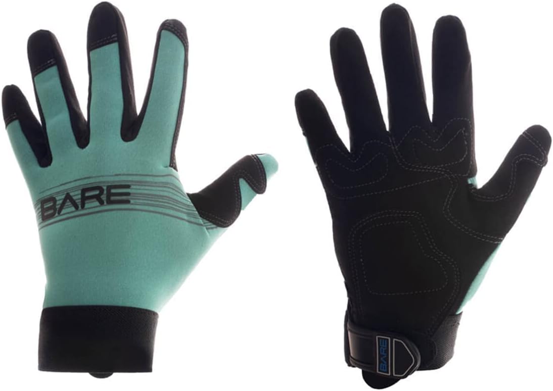 Open Box Bare 2mm Tropic Pro Dive Gloves-Aqua-M-
