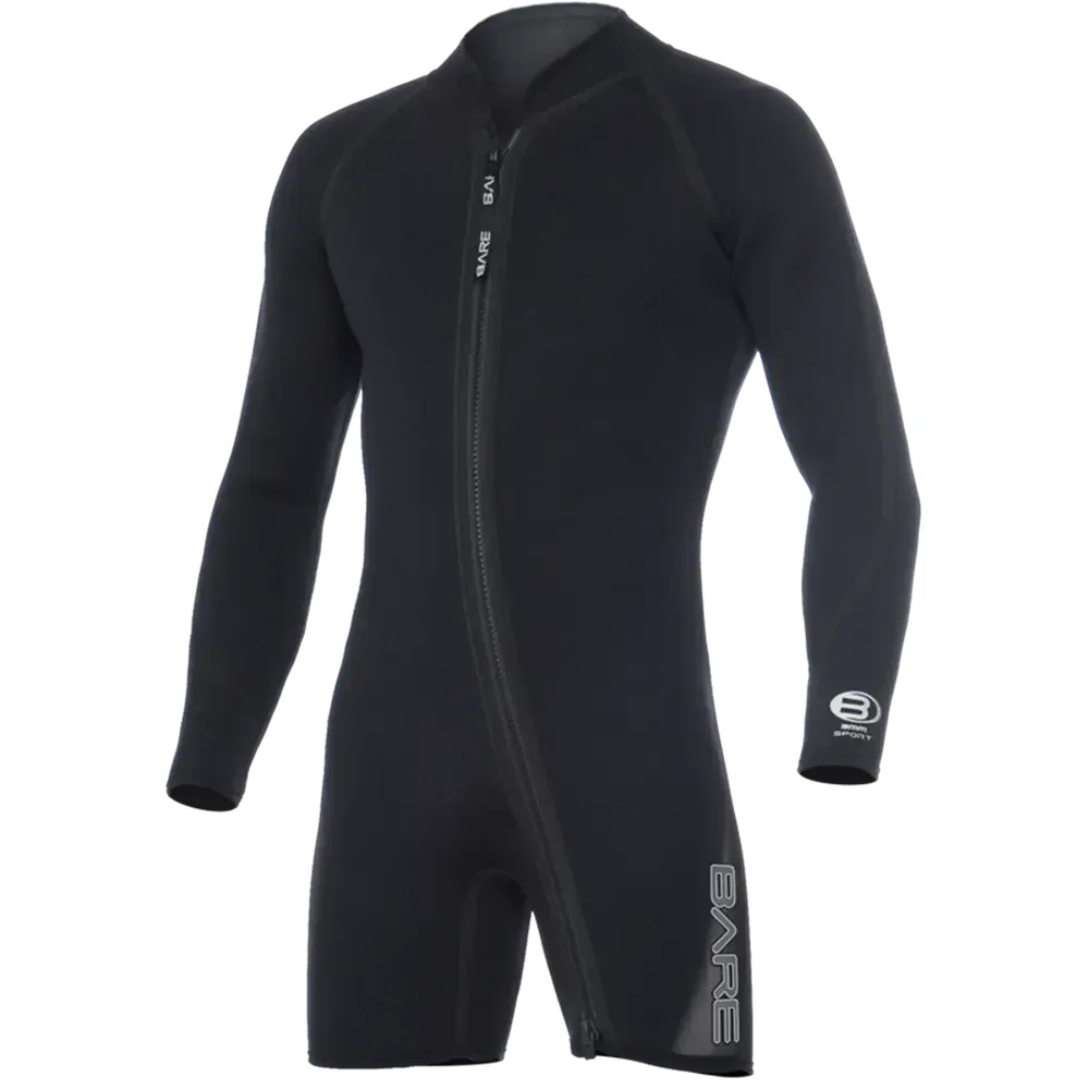 Open Box Bare 3mm Sport Step-in Jacket, Mens-Black-XL-