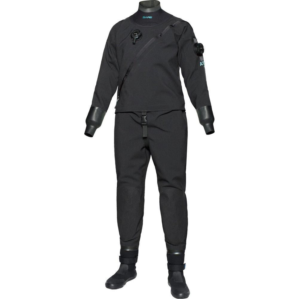 Open Box Bare Aqua-Trek 1 Womens Tech Drysuit with Ultrawarmth Base Layers - DOES NOT INCLUDE UNDERGARMENTS-Black-Medium-Like New