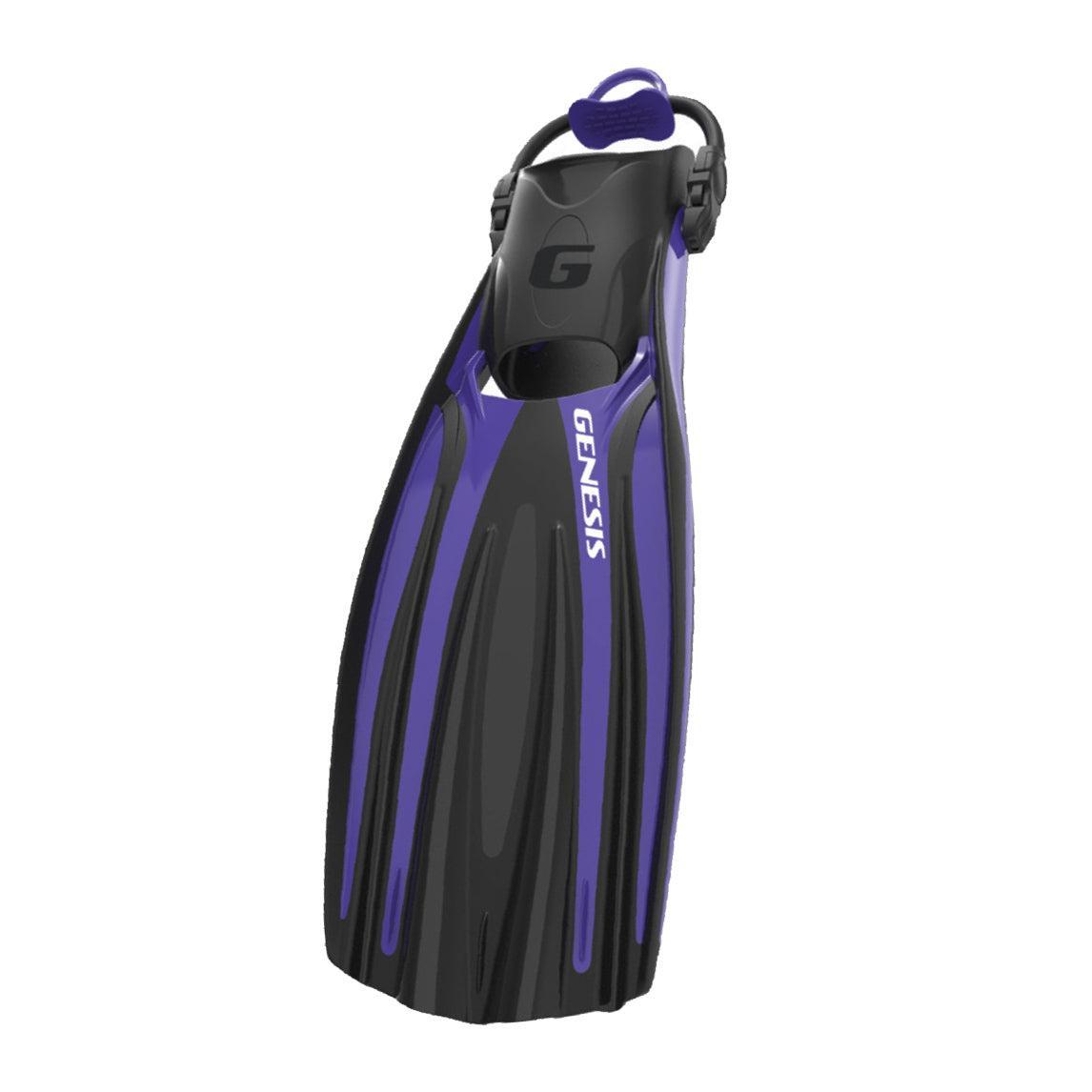 Genesis Flow Open Heel Fin with Bungee Fin Strap Powerful Stable-Ultra Violet-SM-