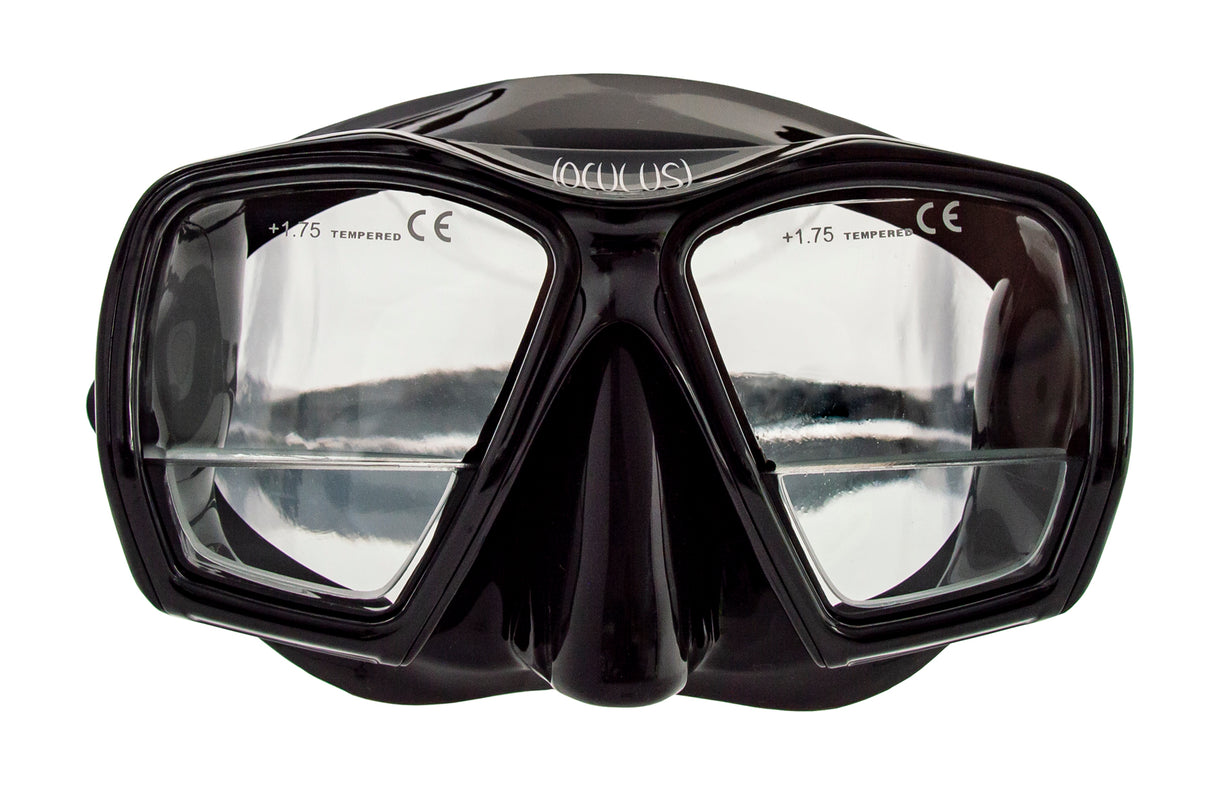 Genesis Oculus Mask A Scuba Mask with +175 Reader Lenses-Black Silicone-