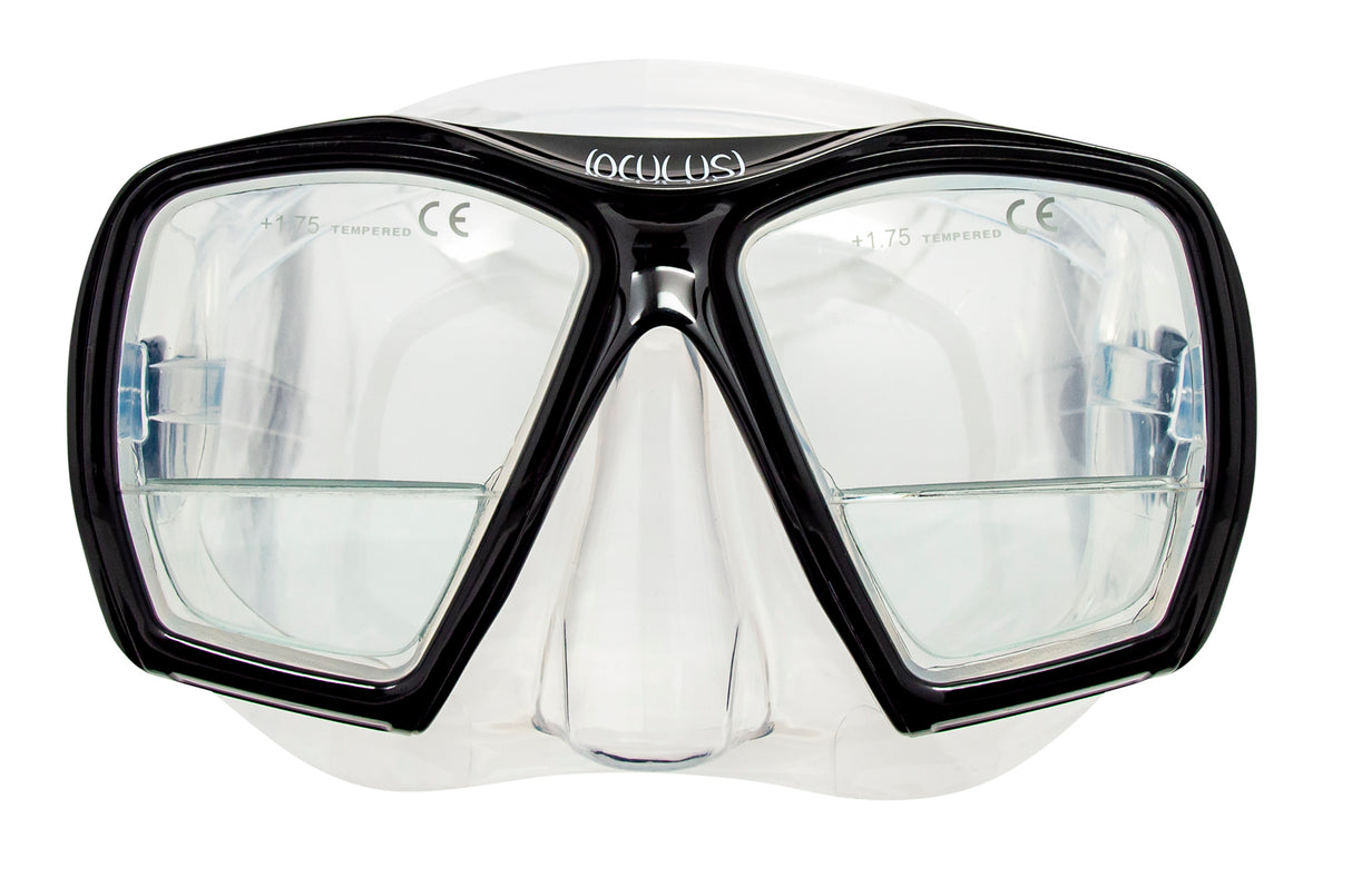 Genesis Oculus Mask A Scuba Mask with +175 Reader Lenses-Black-