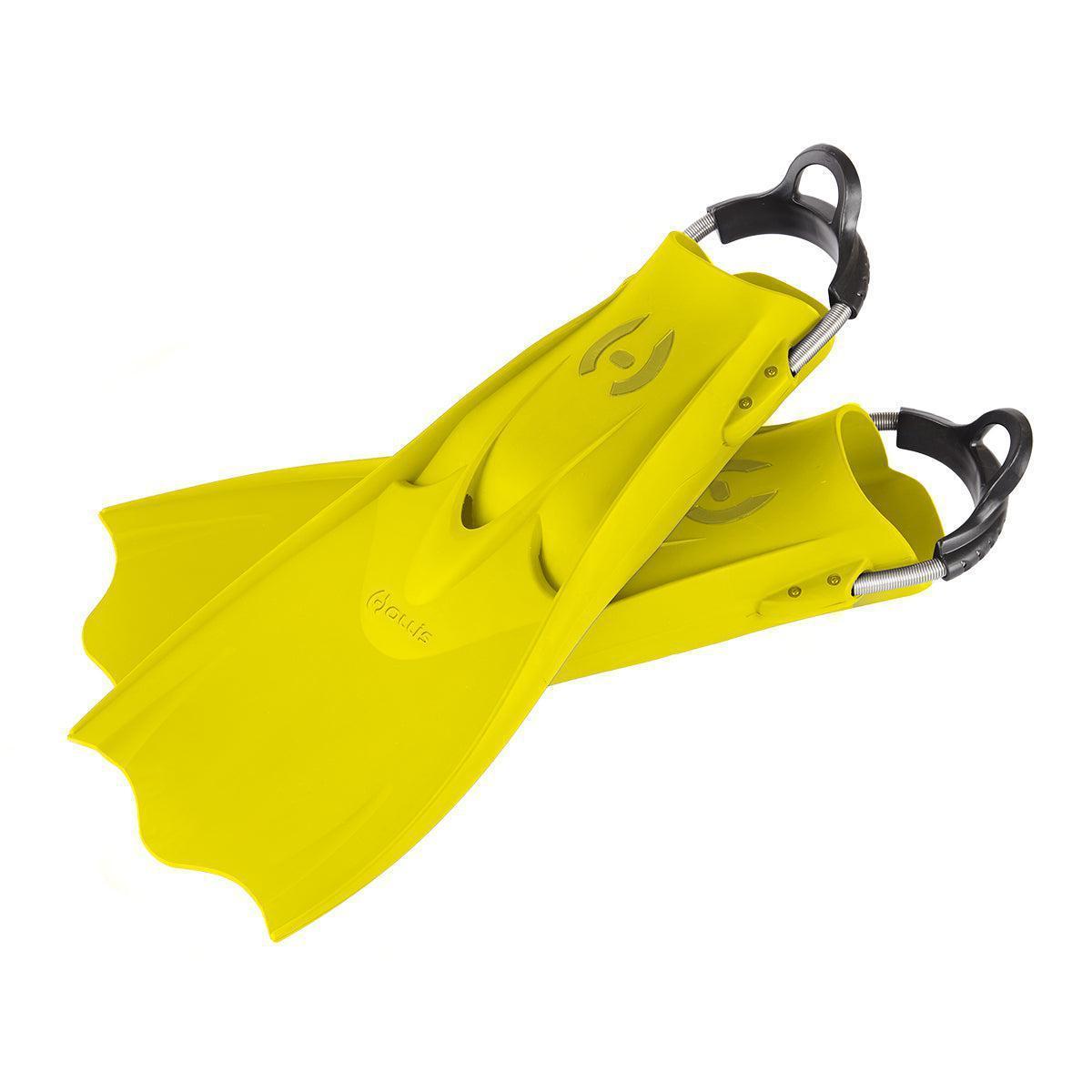 Open Box Hollis F1 LT Vented Blade Open Heel Scuba Diving Fin-Yellow-Reg-Very Good