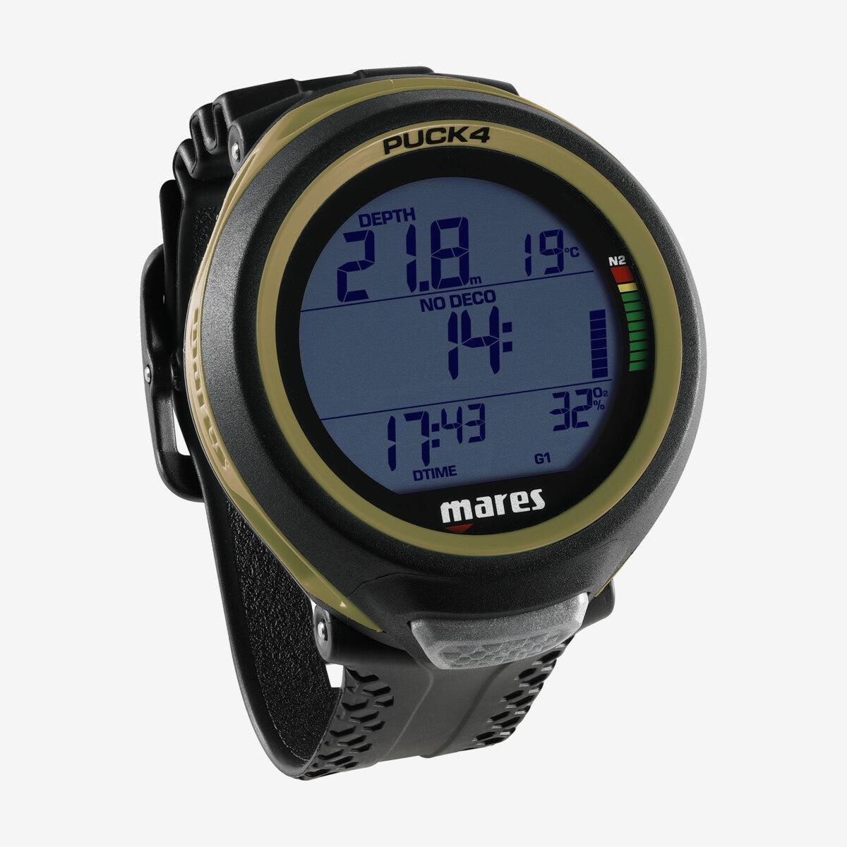 Mares Puck 4 Dive Computer-Black/Olive-