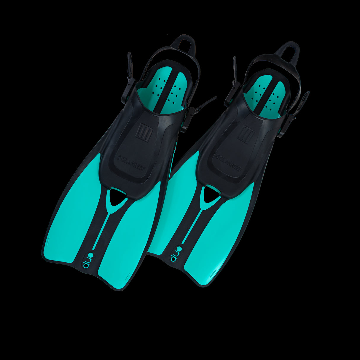 Ocean Reef Duo II Fins for Snorkeling and Swimming-Teal-S/M-New