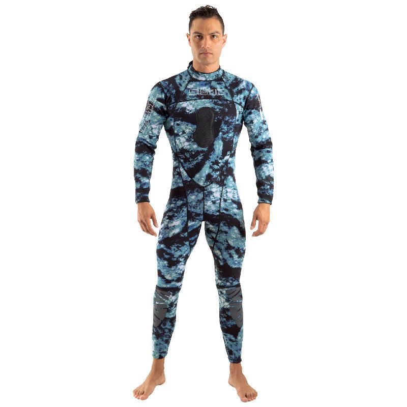 Used Seac Men's Body-Fit 1.5mm Neoprene Wetsuit-XXL-Camo-Like New