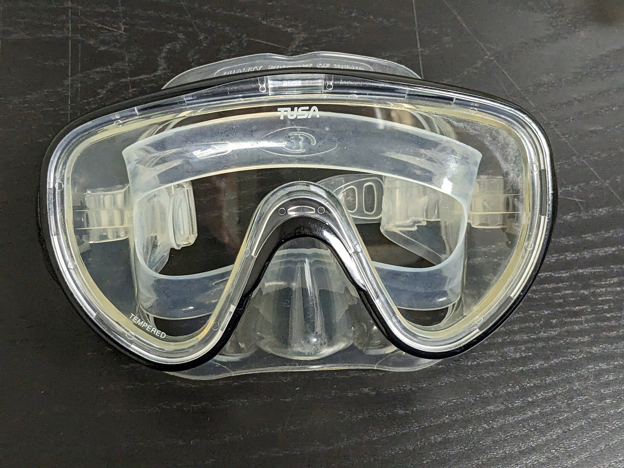 Open Box Tusa Adult Serene Mask - Black/Clear-Good-