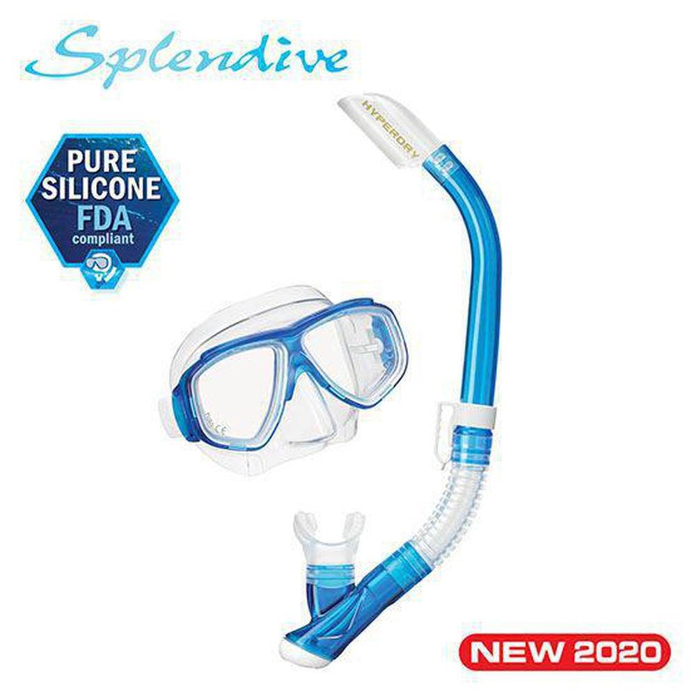 Tusa Splendive Dive Mask and Snorkel Combo (UM7500/USP-190)-Fish Tail Blue