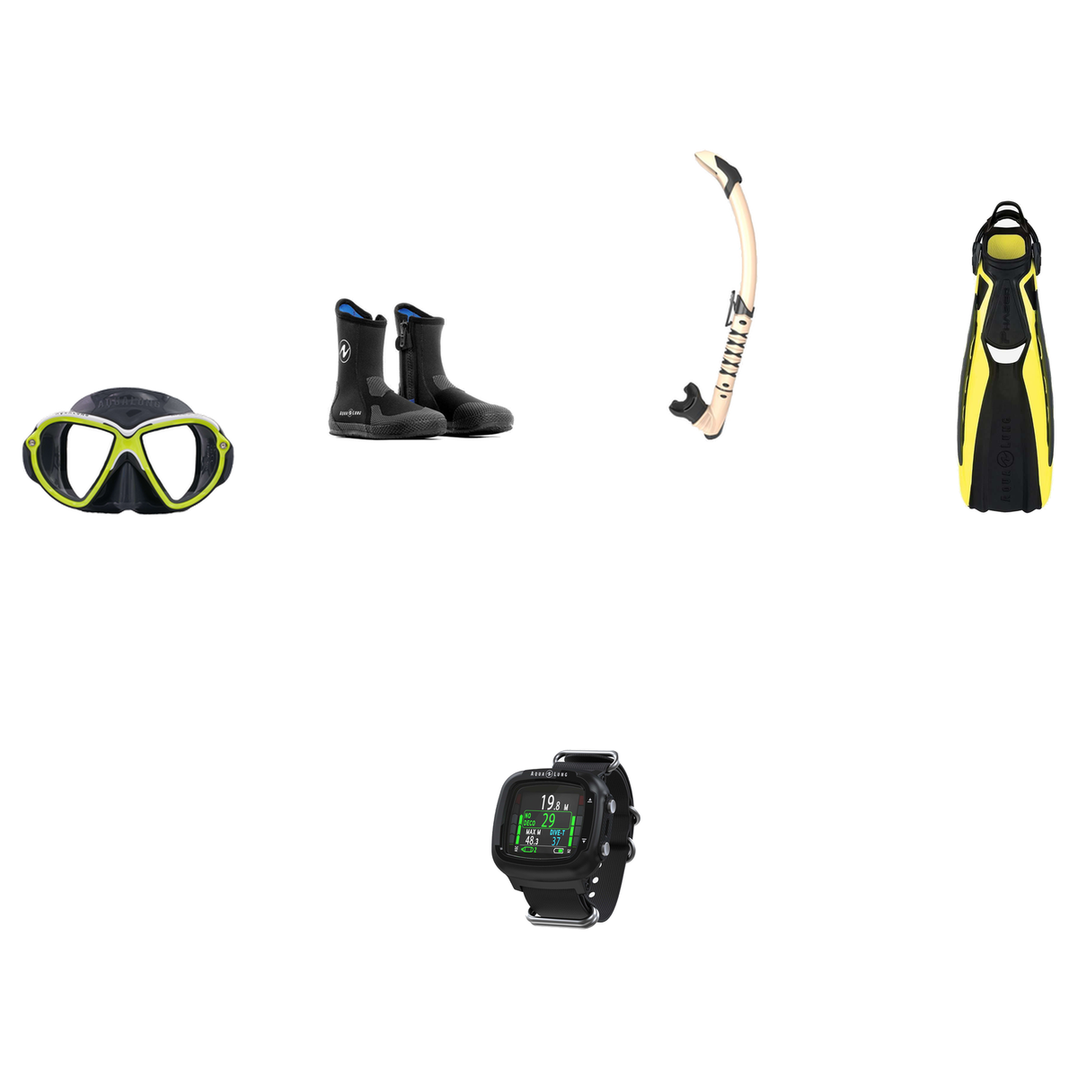 Aqualung Open Water Diver Course Package – Reveal Ultrafit Mask + Phazer Open Heel Fins + Zephyr Flex Snorkel + 7mm Superzip…