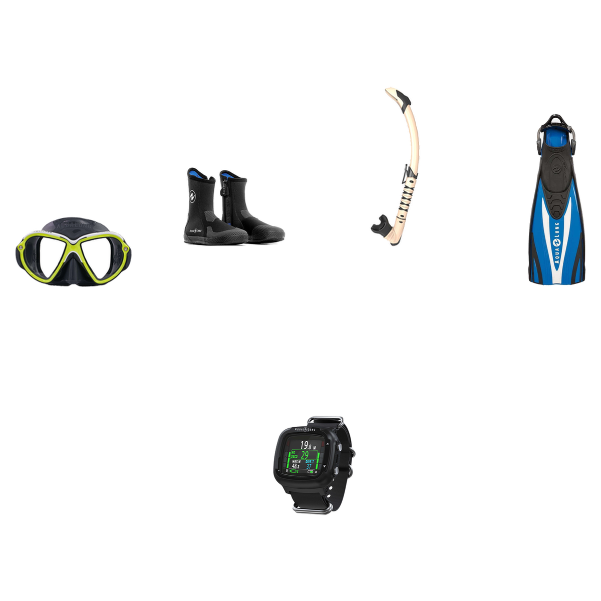 Aqualung Open Water Diver Course Package – Reveal Ultrafit Mask + Phazer Open Heel Fins + Zephyr Flex Snorkel + 7mm Superzip…