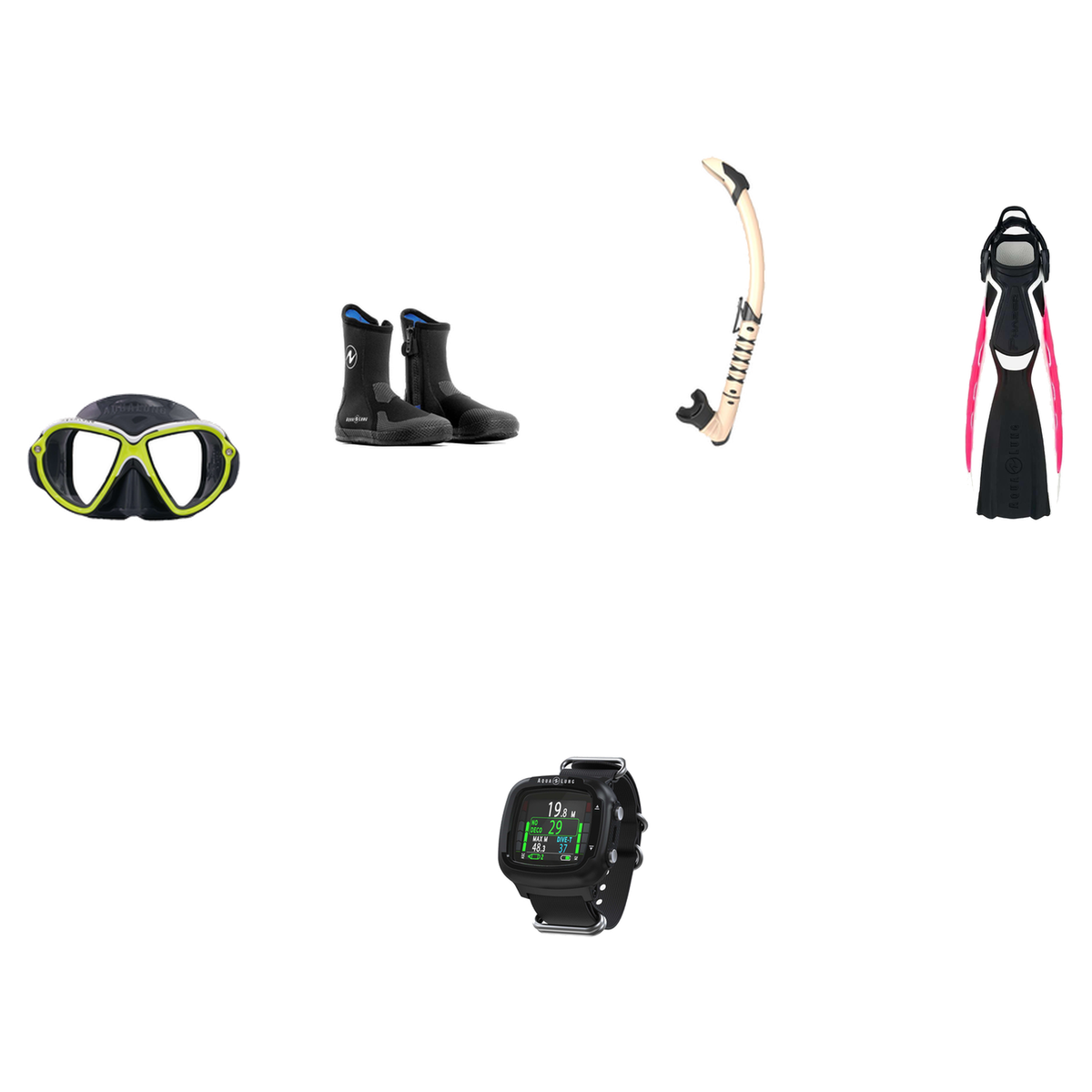 Aqualung Open Water Diver Course Package – Reveal Ultrafit Mask + Phazer Open Heel Fins + Zephyr Flex Snorkel + 7mm Superzip…