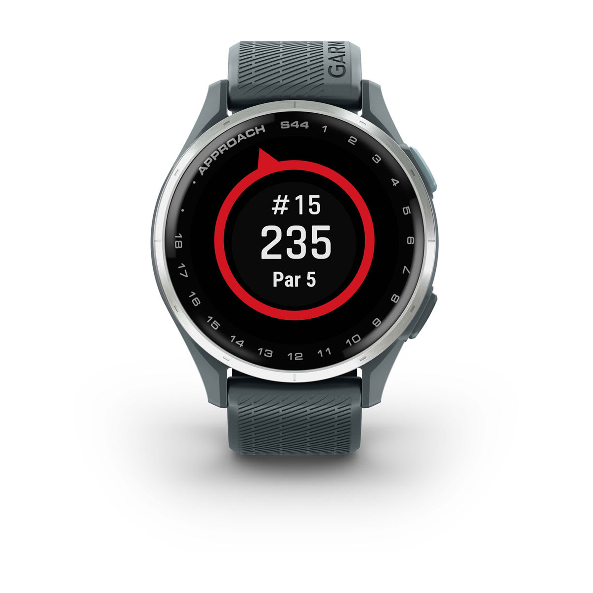 Garmin Approach S44 and S50 GPS Golf Smartwatch – S44: Golf Features / Silver Aluminum Bezel with Twilight Silicone Band