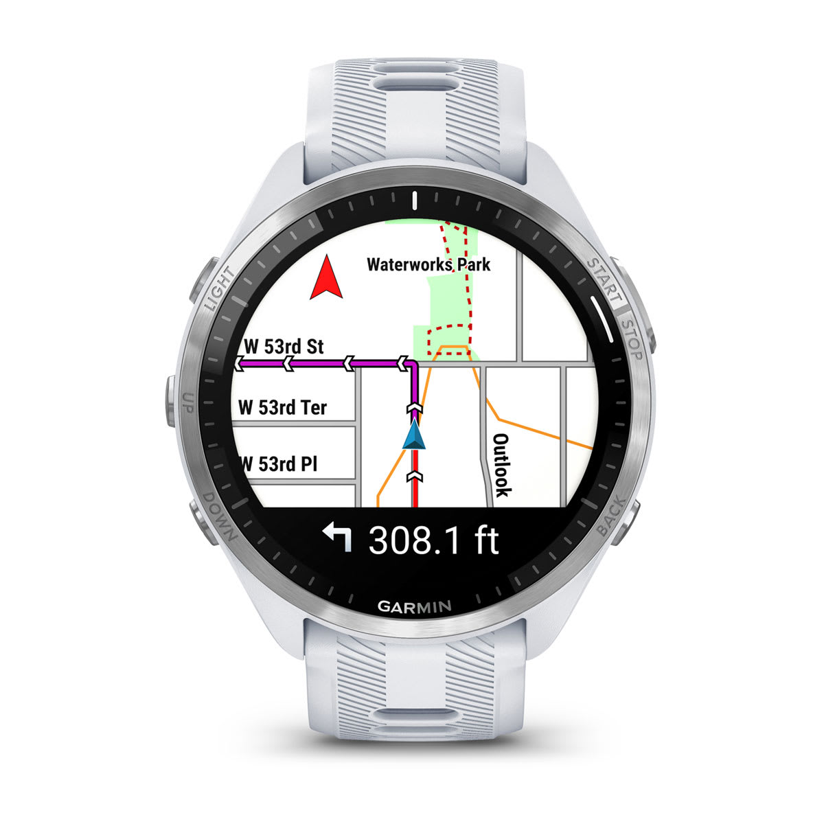 Garmin Forerunner 965 AMOLED GPS Running Smartwatch – Whitestone / Powder Gray