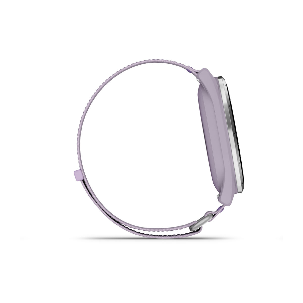 Garmin Approach J1 Junior GPS Golf Smartwatch – Silver Aluminum Bezel with Lilac ComfortFit Fabric Band