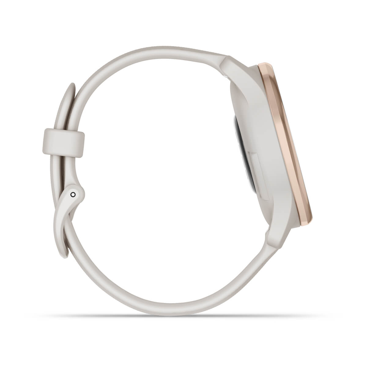 Garmin vívomove Trend Hybrid Smartwatch – Peach Gold Stainless Steel Bezel with Ivory Case and Silicone Band