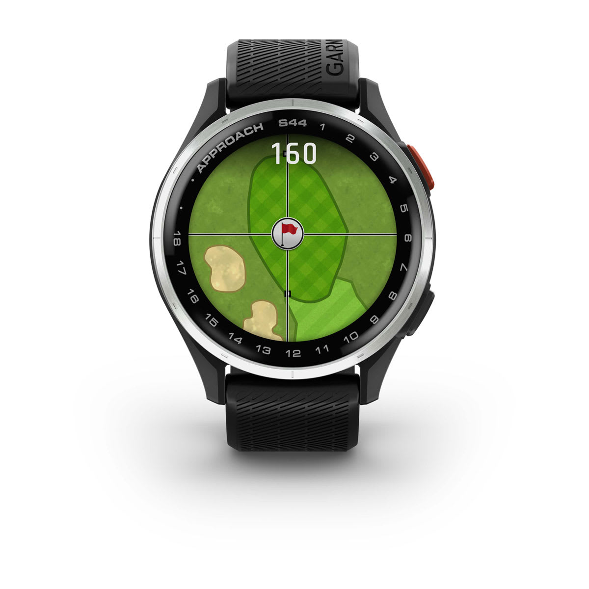 Garmin Approach S44 and S50 GPS Golf Smartwatch – S44: Golf Features / Silver Aluminum Bezel with Black Silicone Band