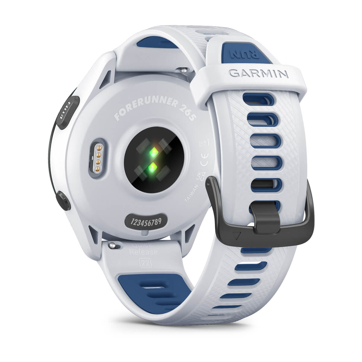 Garmin Forerunner 265 AMOLED GPS Running Smartwatch – 46 mm / Whitestone / Tidal Blue