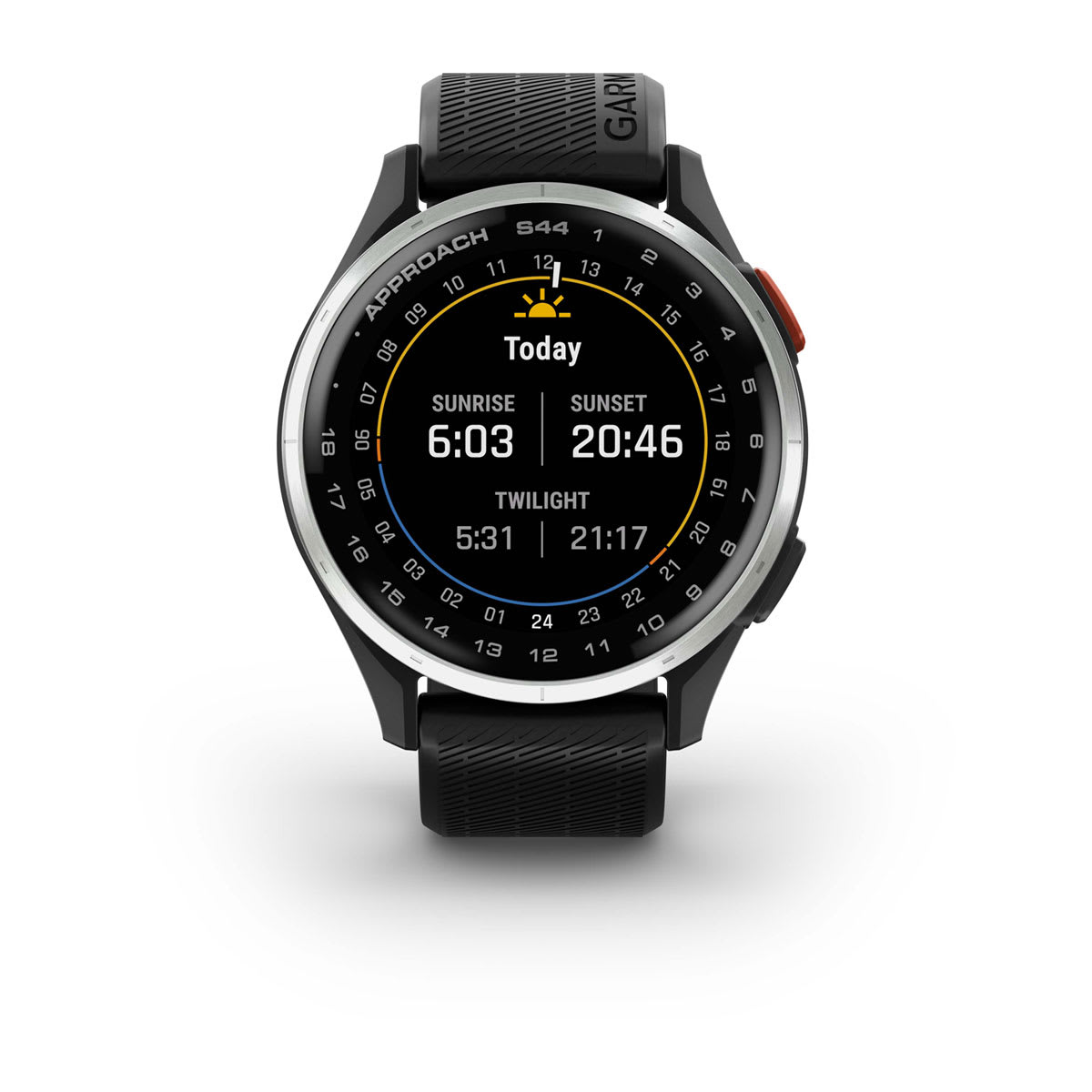 Garmin Approach S44 and S50 GPS Golf Smartwatch – S44: Golf Features / Silver Aluminum Bezel with Black Silicone Band
