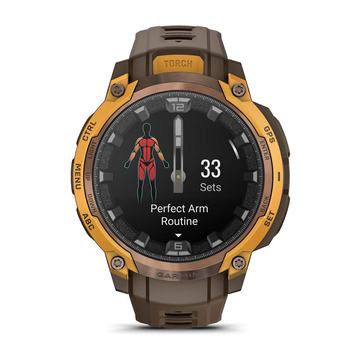 Garmin Instinct Crossover Hybrid GPS Smartwatch – AMOLED / Bronze/Sunburst