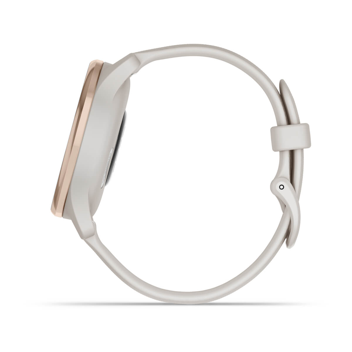 Garmin vívomove Trend Hybrid Smartwatch – Peach Gold Stainless Steel Bezel with Ivory Case and Silicone Band
