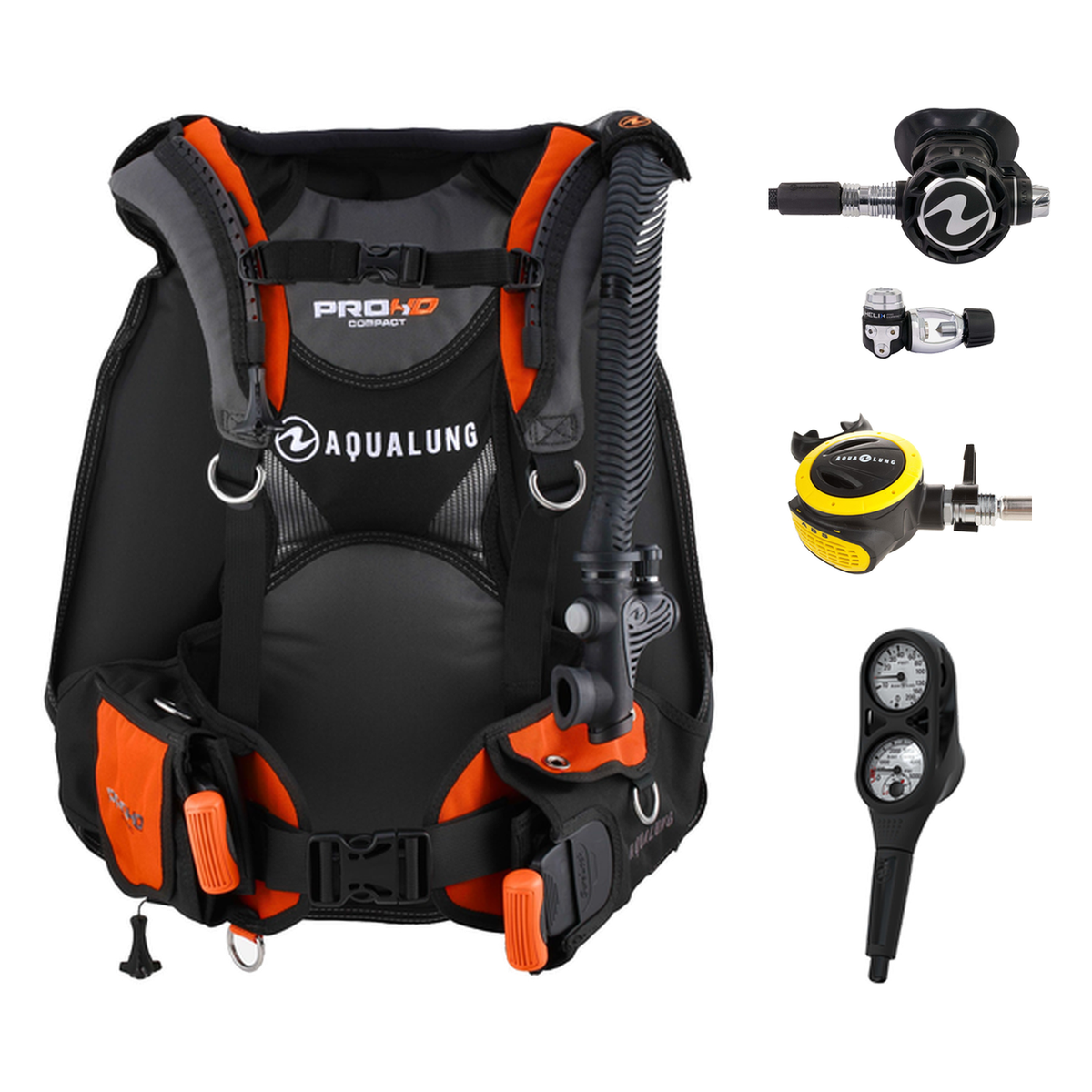 Aqualung Regulator + BCD Scuba Package – Pro HD Compact BCD + LEG3ND Regulator + Octopus + Console — Aqualung Helix Compact…