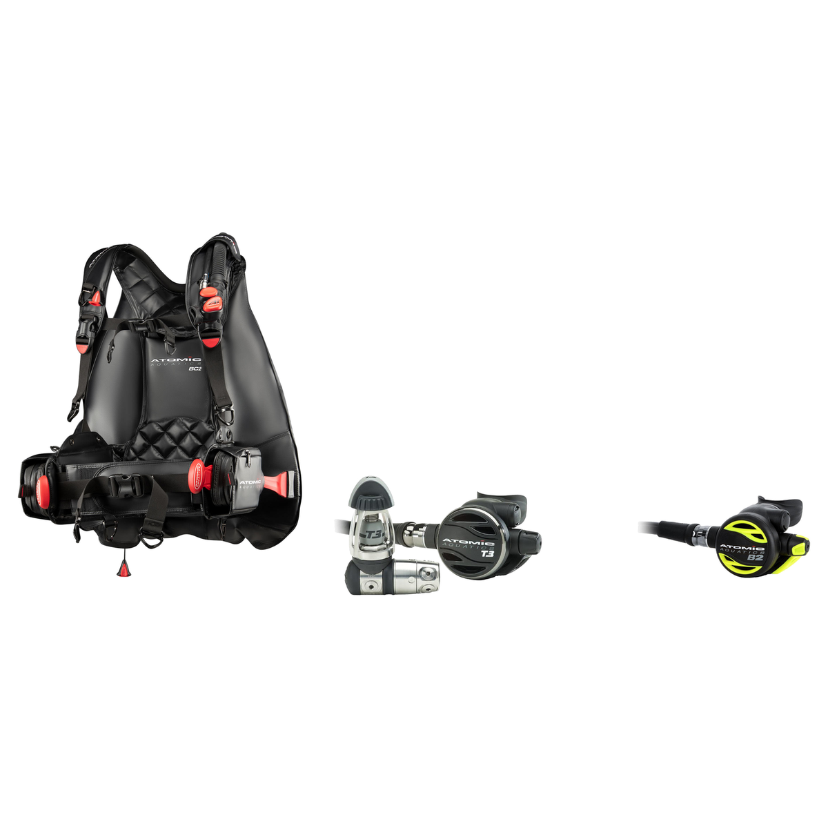 Atomic Regulator + BCD Scuba Package – BC2 + T3 Regulator + B2 Octopus — includes Atomic Aquatics BC2, Atomic Aquatics T3 Re…
