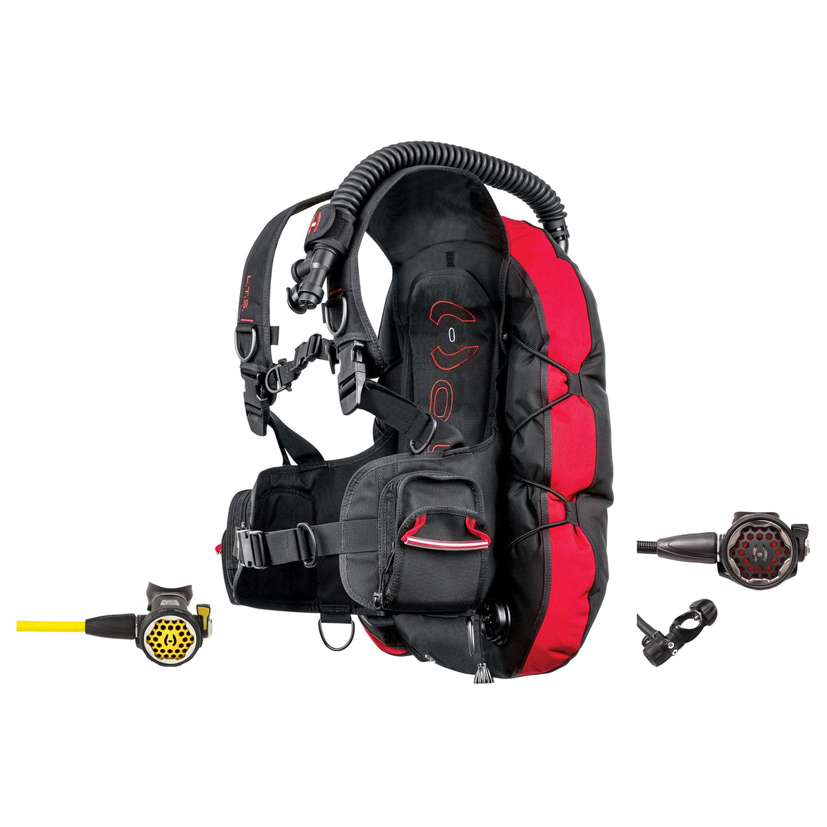 Hollis Regulator + BCD Scuba Package – LTS Light Travel System Back Inflate BCD for + 150LX DC7 Regulator + 150LX Octopus —…