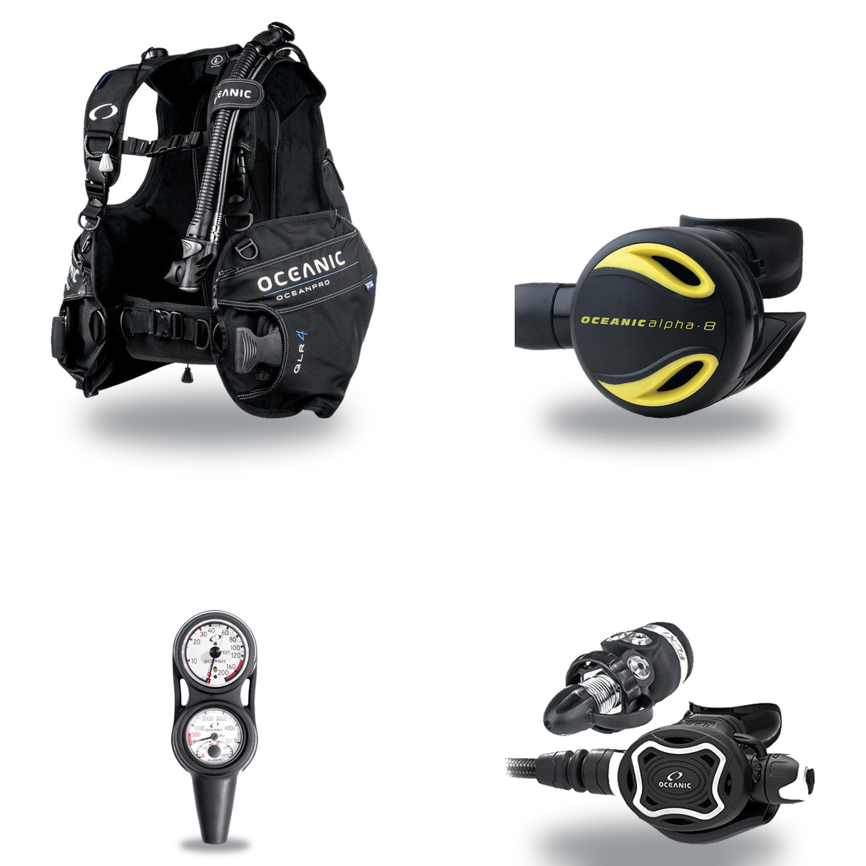 Oceanic Regulator + BCD Scuba Package – Oceansport BCD + Alpha 8 + SP5 Regulator + Alpha 8 Octopus + Maxdepth Gauge Console…