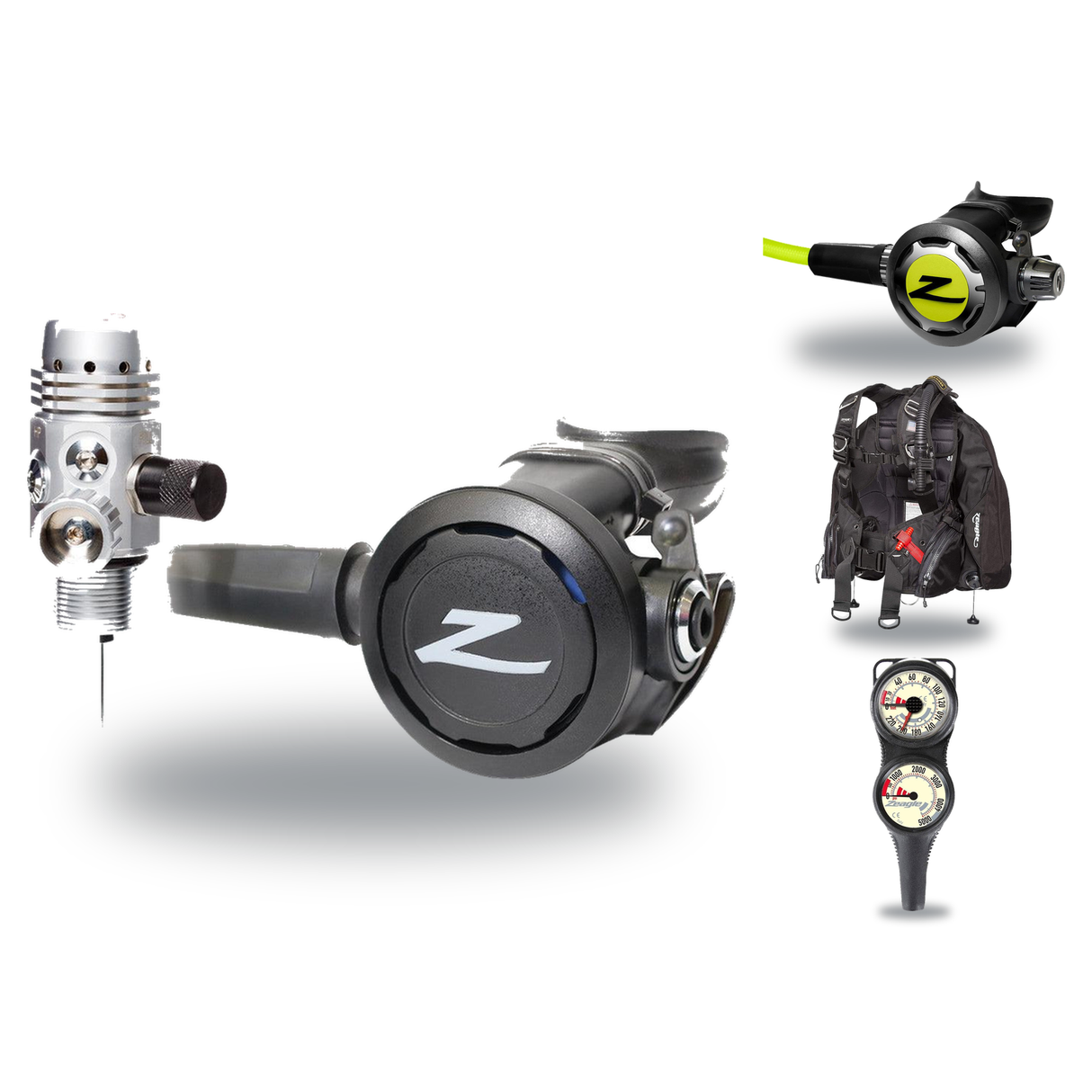 Zeagle Regulator + BCD Scuba Package – Stiletto BCD + F8 Regulator + Onyx II Octopus + Combo 2 Gauge Console — Zeagle Ranger…