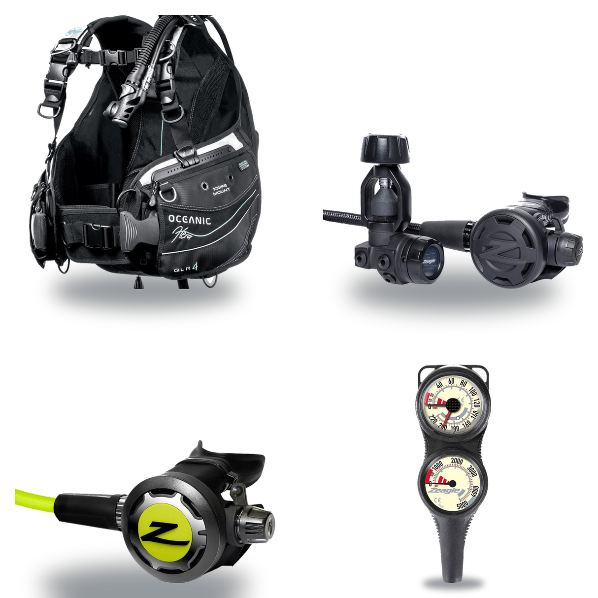 Zeagle Regulator + BCD Scuba Package – Zena BCD + Onyx II Regulator + Onyx II Octopus + Combo 2 Gauge Console — Oceanic Hera…