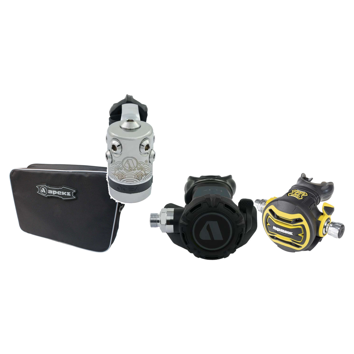 Apeks Regulator Package – XL4 OCEA Regulator + XTX50 Octopus + Regulator Bag — YOKE, Black Grey