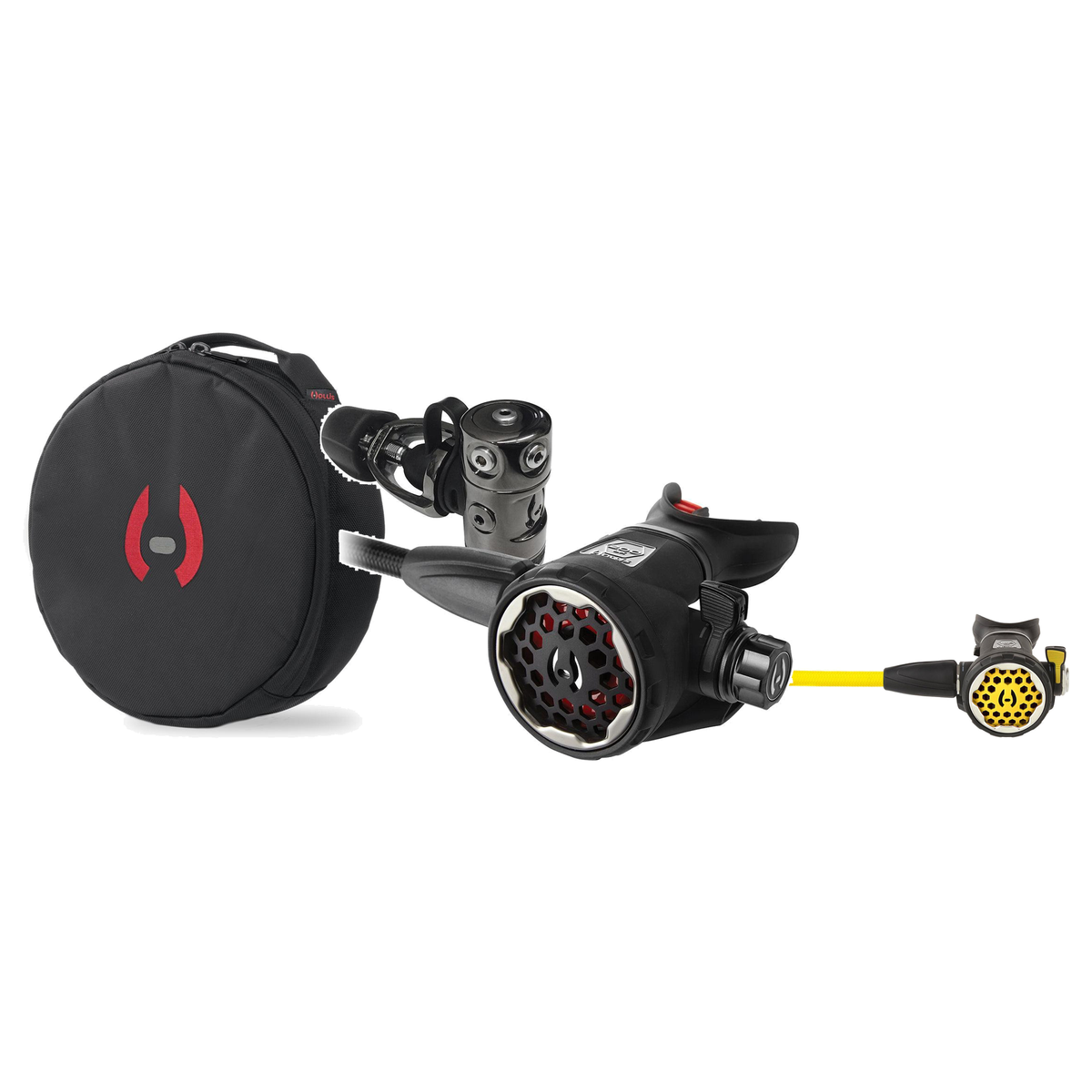 Hollis Regulator Package – 200LX DC7 Yoke Regulator + 150LX Octopus + Nylon Regulator Bag — includes Hollis 200LX DC7 Yoke D…