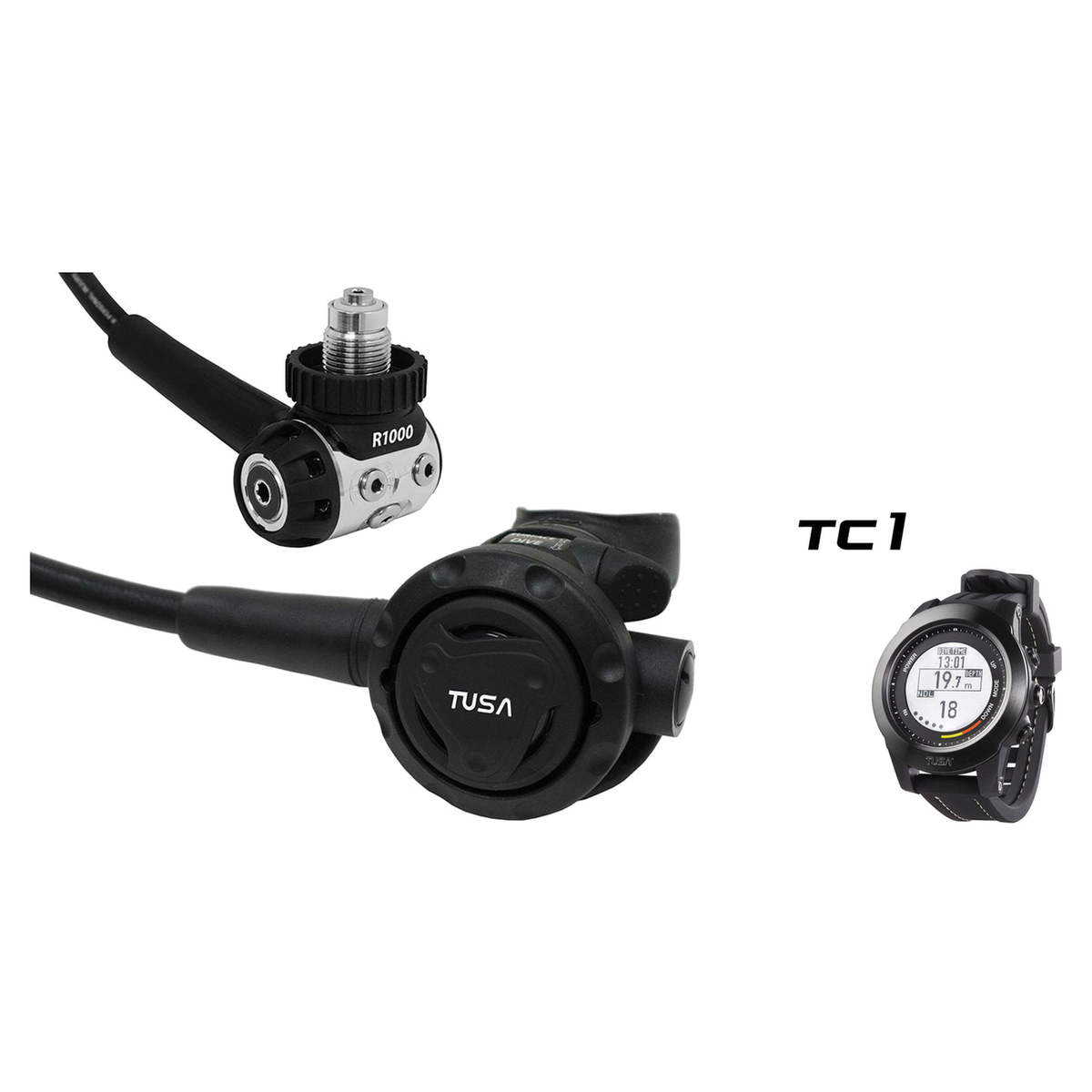 Tusa Regulator + Dive Computer Package – RS-609U Regulator + TC1 Dive Computer — Tusa RS1001