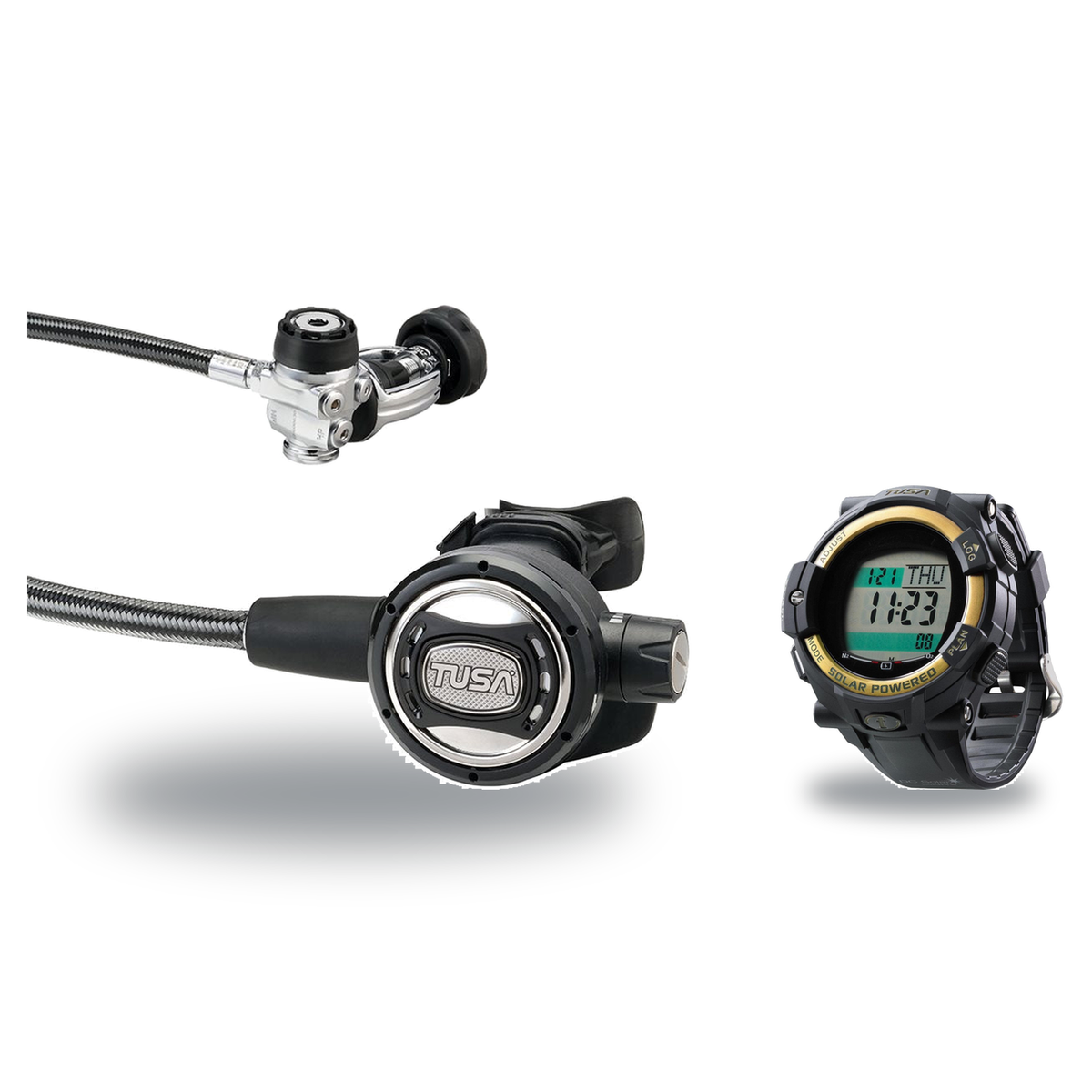 Tusa Regulator + Dive Computer Package – RS-681 Regulator + DC Solar Link Dive Computer — Tusa RS-609U