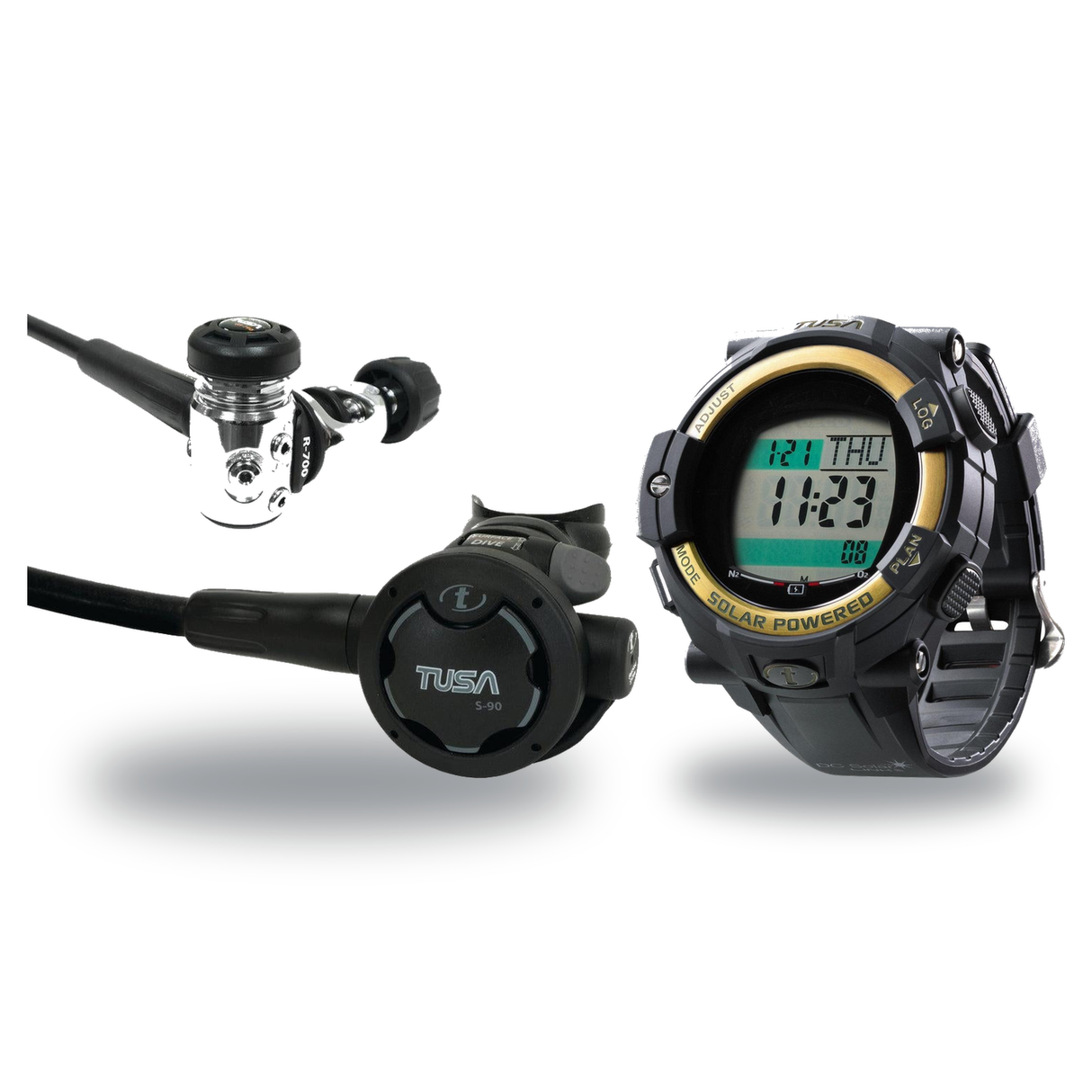 Tusa Regulator + Dive Computer Package – RS-681 Regulator + DC Solar Link Dive Computer — Tusa RS-790