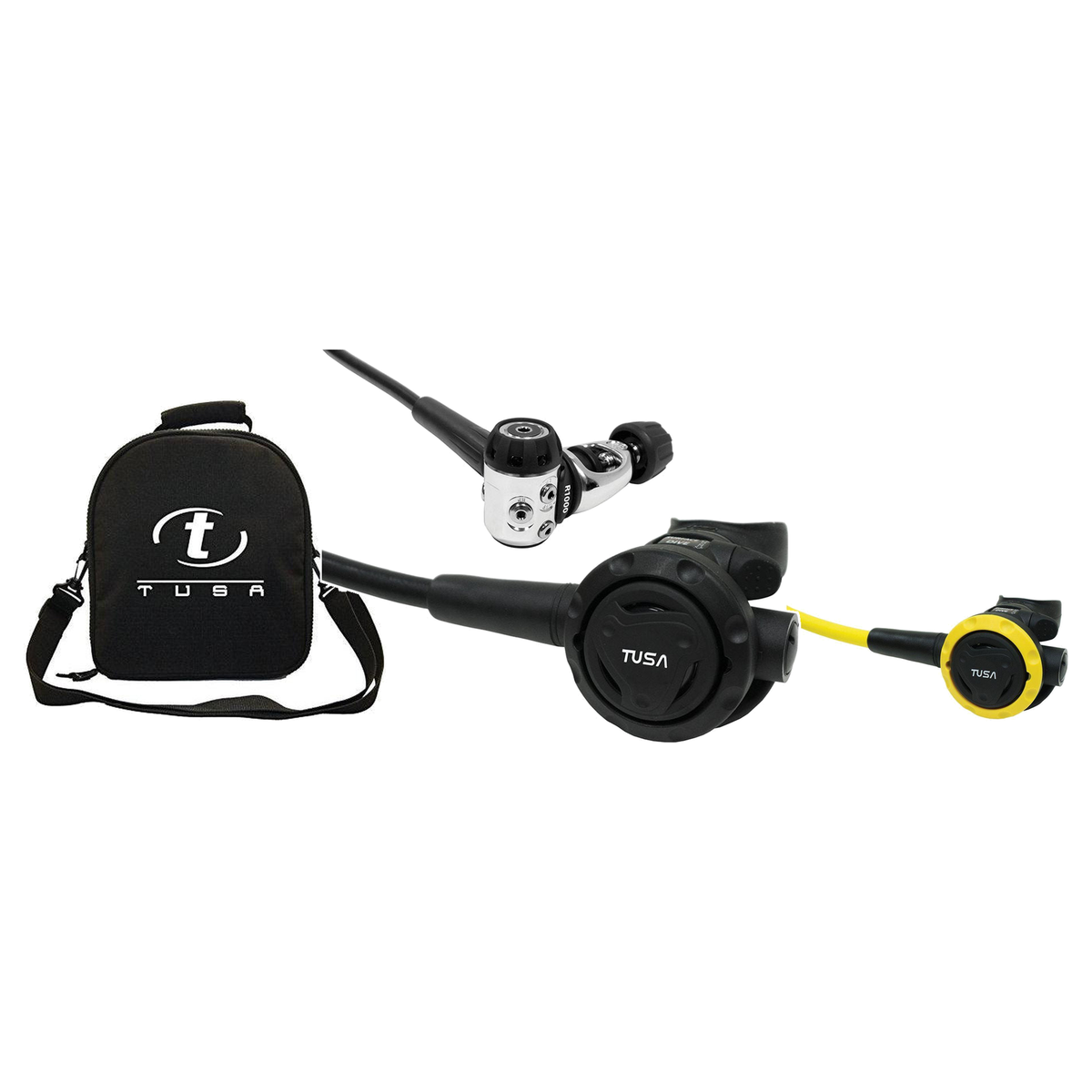 Tusa Regulator Package – RS1001 Cold Water Regulator + SS-0001 Octopus + Regulator Carrying Bag — includes Tusa RS1001 Dive…