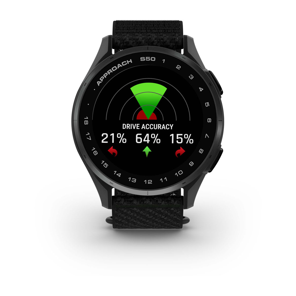 Garmin Approach S44 and S50 GPS Golf Smartwatch – S50: Golf & Fitness Features / Slate Aluminum Bezel with Black Nylon Band