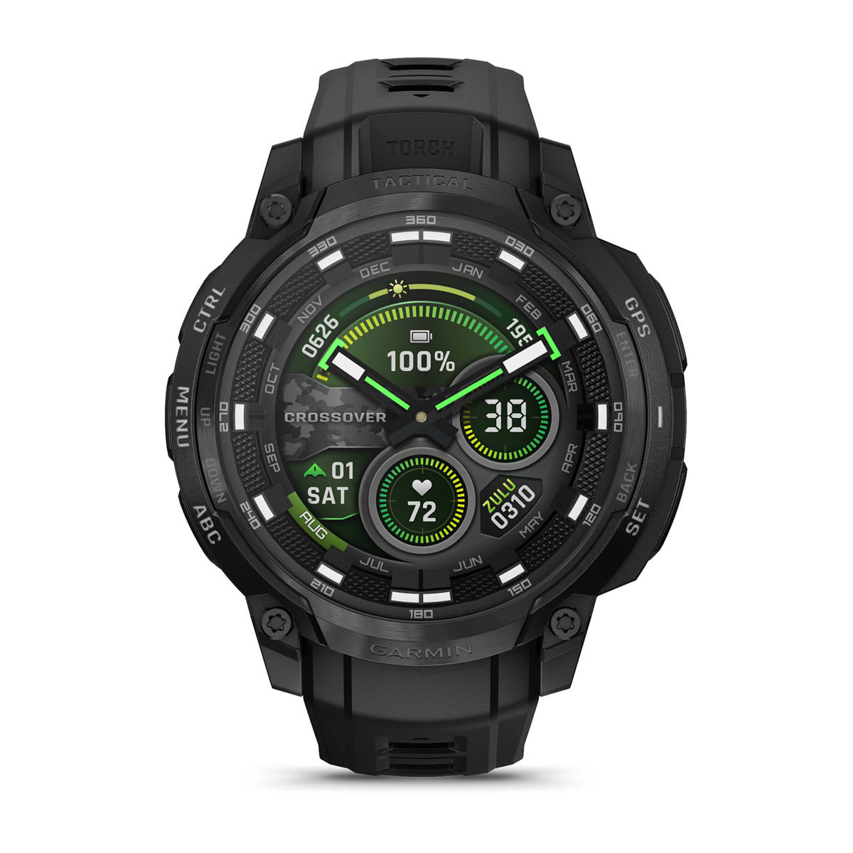 Garmin Instinct Crossover Hybrid GPS Smartwatch – AMOLED - Tactical / Black