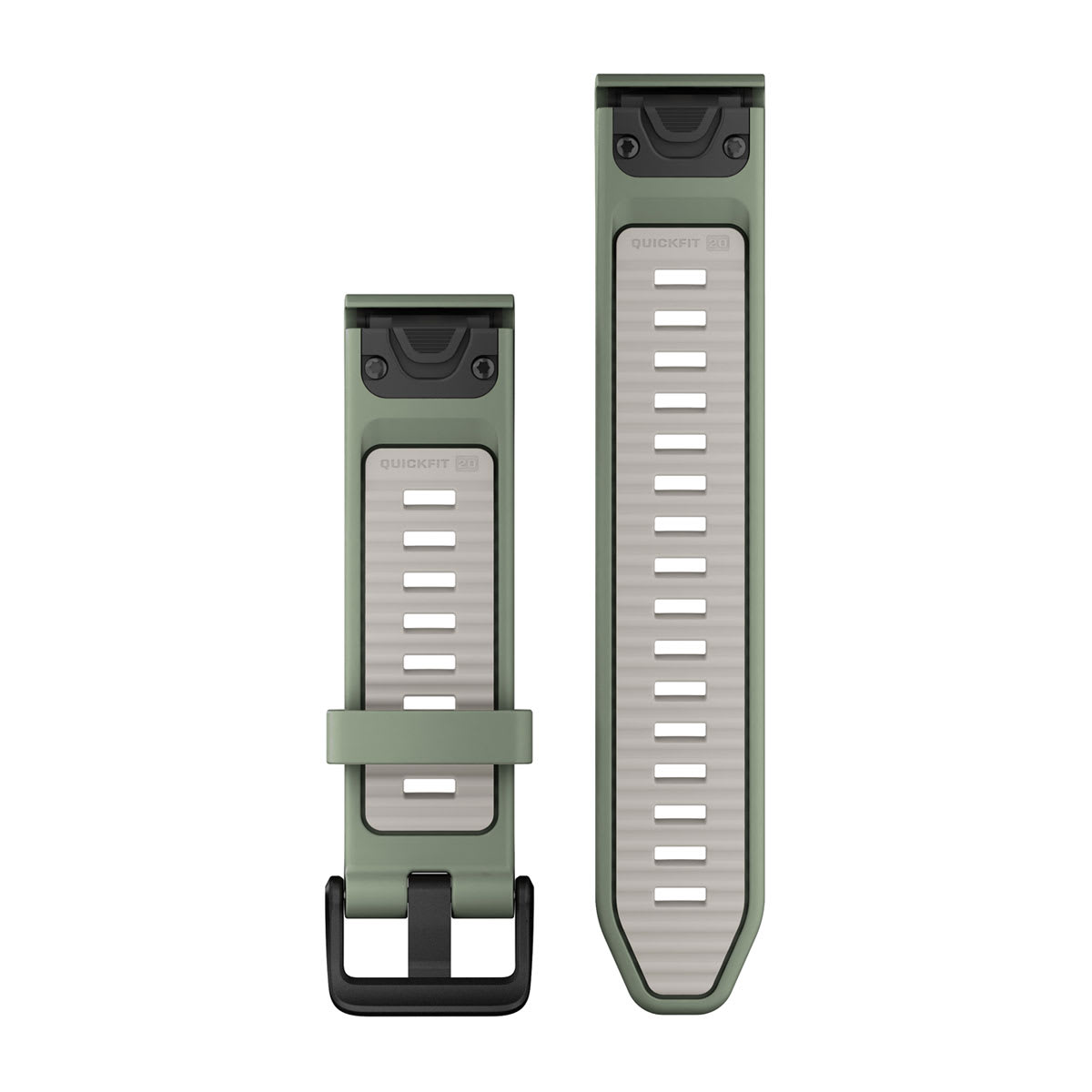 Garmin QuickFit 20 Watch Bands - Silicone / Willow/Fog Gray