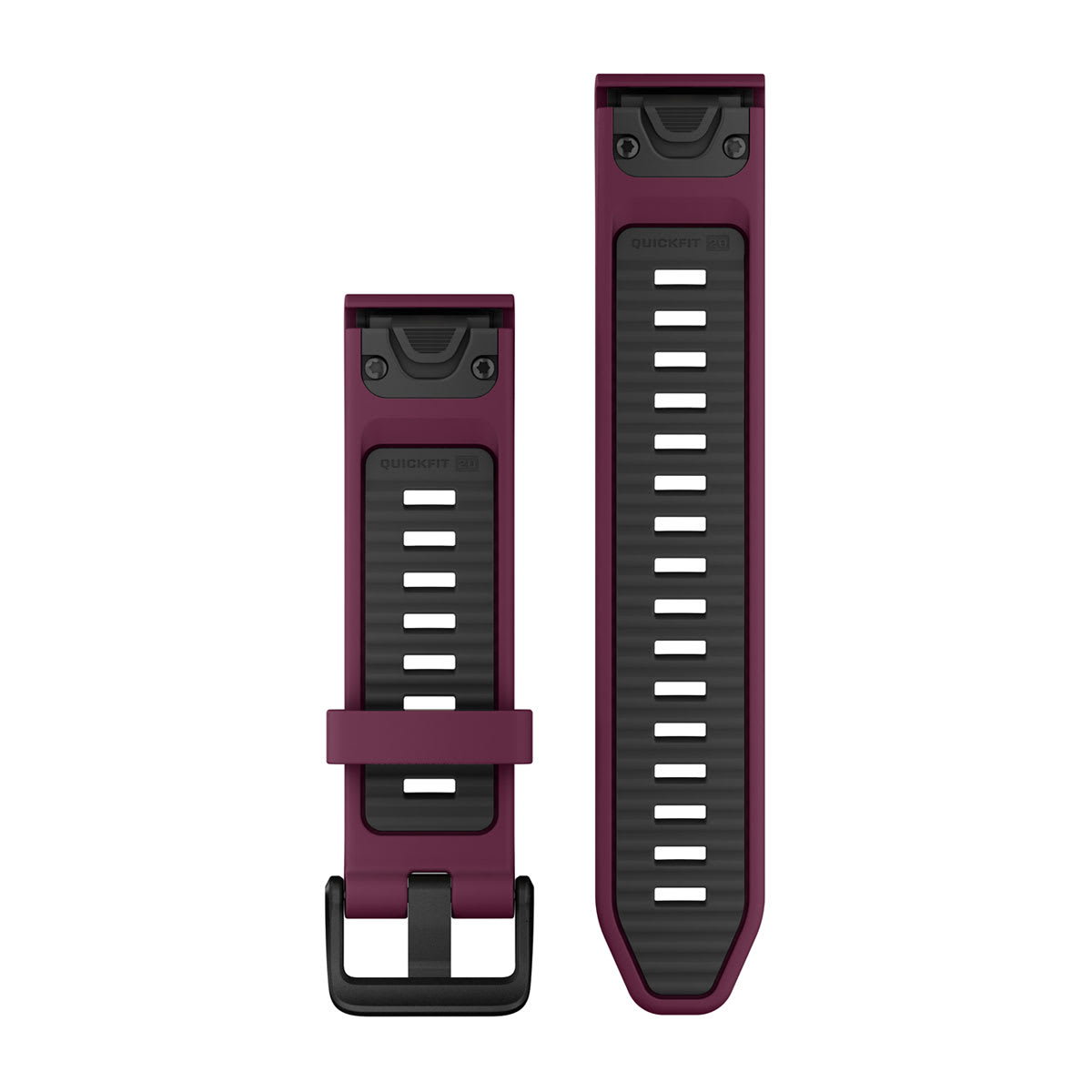 Garmin QuickFit 20 Watch Bands - Silicone / Merlot/Graphite
