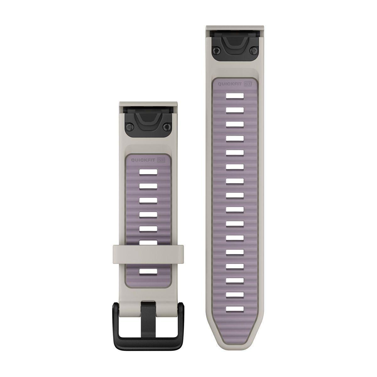 Garmin QuickFit 20 Watch Bands - Silicone / Fog Gray/Lavender