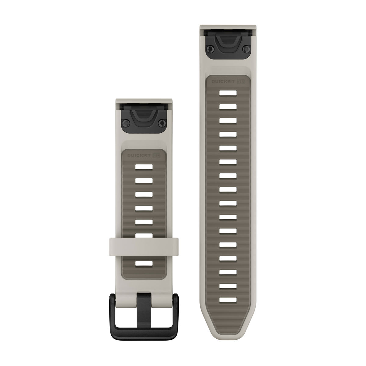 Garmin QuickFit 20 Watch Bands - Silicone / Fog Gray/Dark Sandstone
