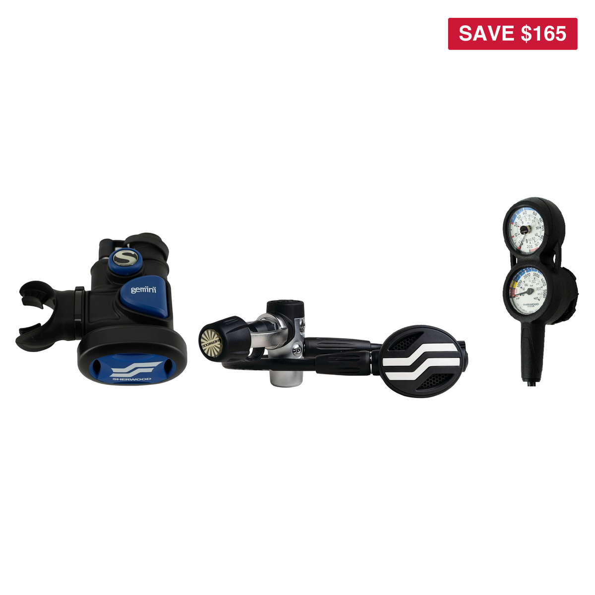 Sherwood Complete Regulator Set – Oasis Pro Regulator + Gemini Octo + 3-Gauge Console — includes Sherwood Oasis Pro Regulato…