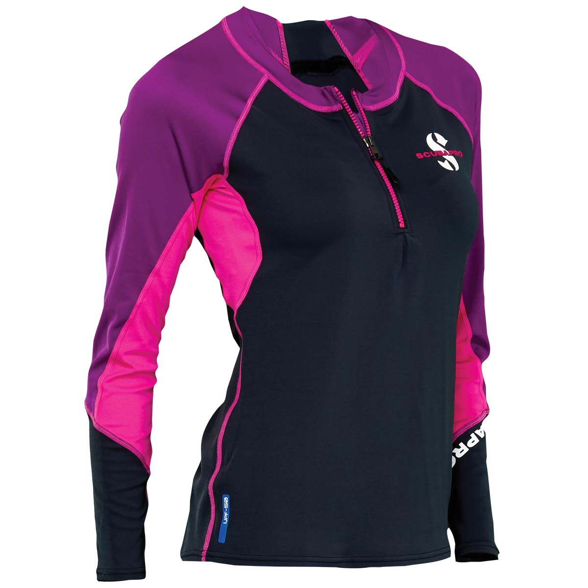 Scubapro Channel Flow Long Sleeve Rash Guard - Womens-Pink/Purple-XS-