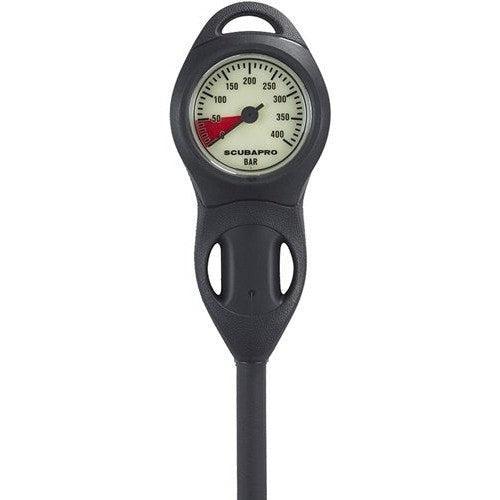 Scubapro Compact Plastic Pressure Gauge with Rubber U-Line boot and HP hose Dive Console-