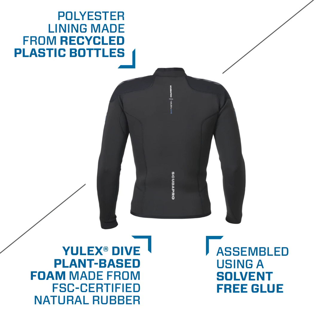 Scubapro Everflex Yulex Hoodless Vest 3mm Long Sleeve Men's-