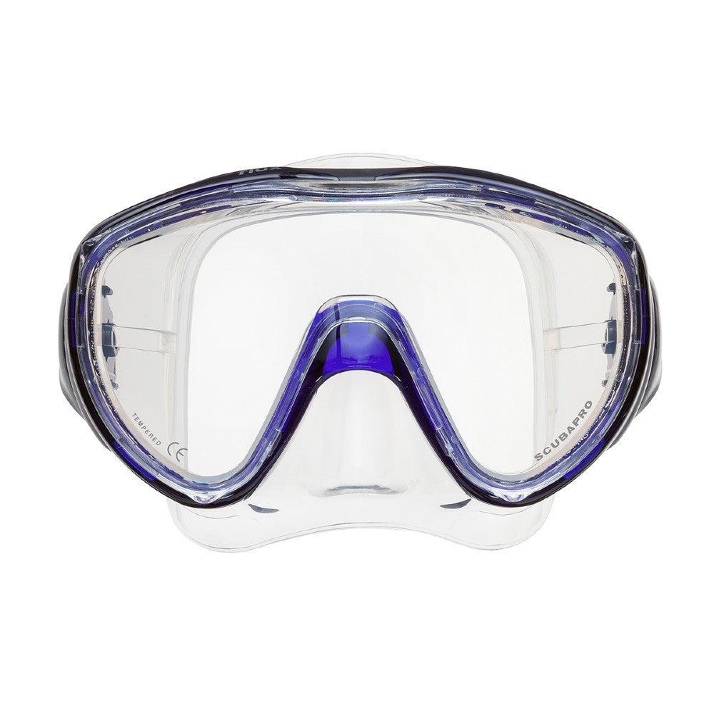Scubapro Flux Low-Volume Single Lens Scuba Diving Mask-Blue-Clear-