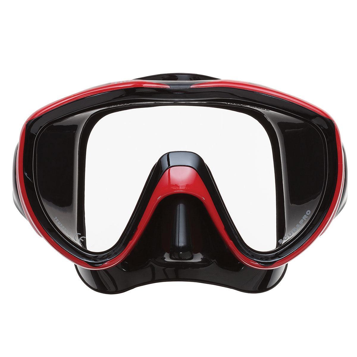 Scubapro Flux Low-Volume Single Lens Scuba Diving Mask-Metallic Red-Black-