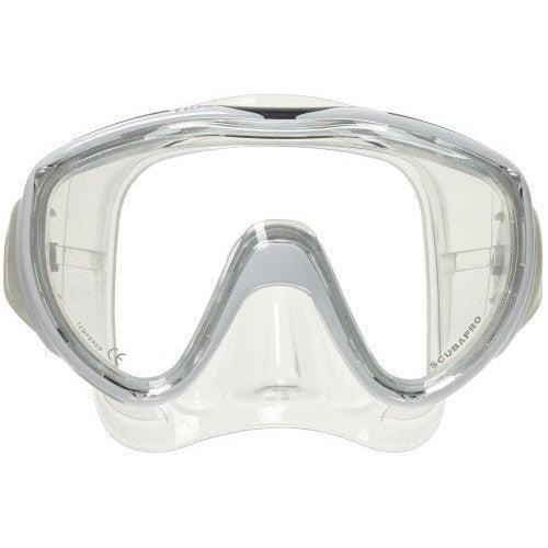 Scubapro Flux Low-Volume Single Lens Scuba Diving Mask-White-Clear-
